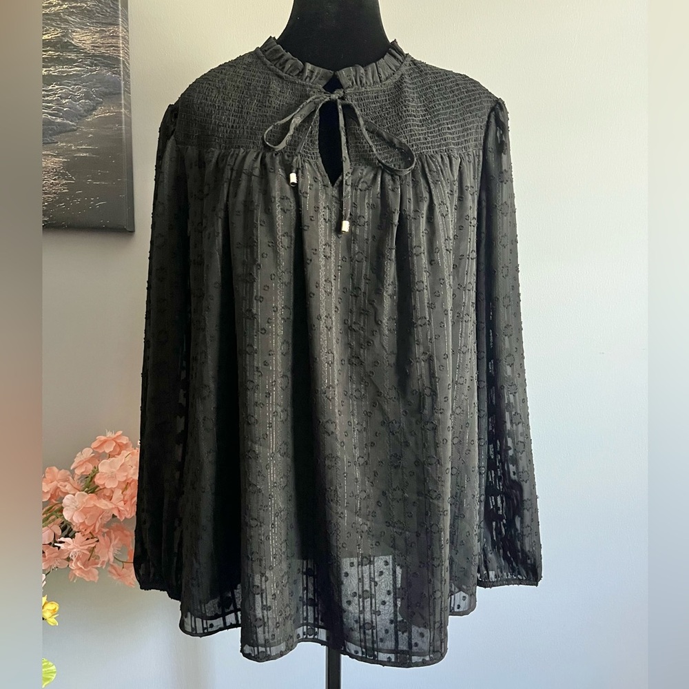 Tommy Hilfiger Women’s Black Pullover Peasant Blouse Size 3X